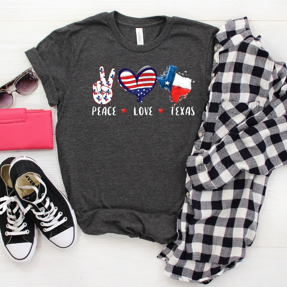 Peace Love Texas Shirt, Custom State Shirt, American State Shirt
